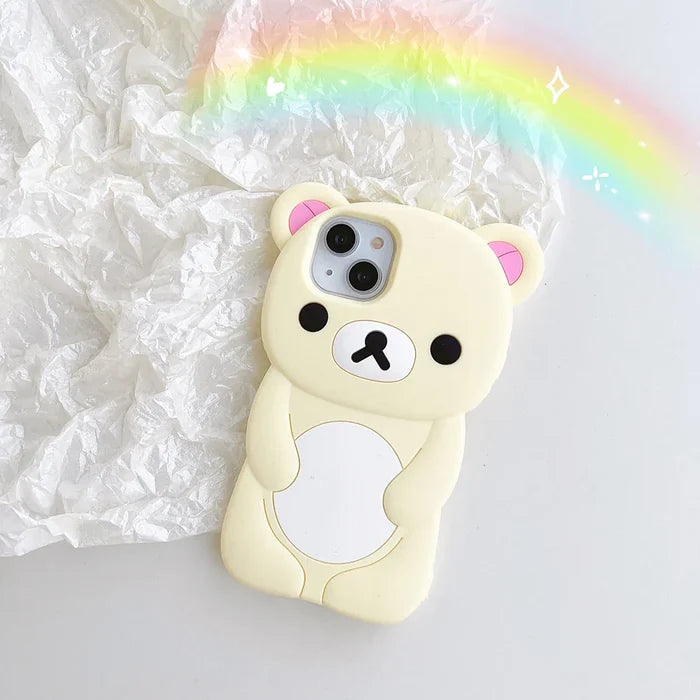 Cartoon Rilakkuma Bear Silicone Soft Cover Phone Case PhoneShells