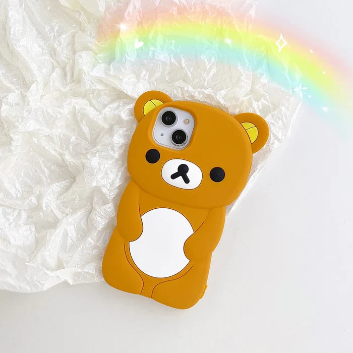 Cartoon Rilakkuma Bear Silicone Soft Cover Phone Case PhoneShells