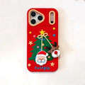 Cartoon Santa Claus Elk Bow Pendant Christmas Tree Silicone Soft Phone Case For iPhone PhoneShells