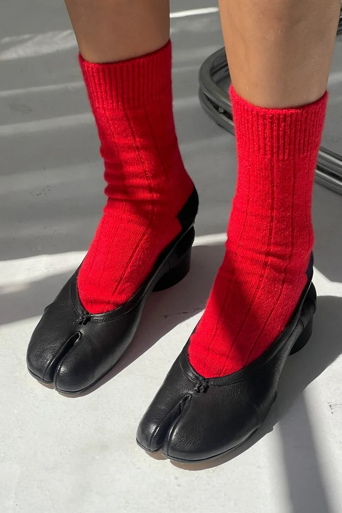 Cashmere Socks (Poppy Red)