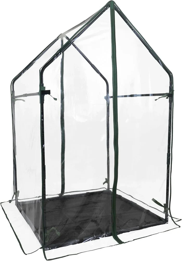 Cedar Raised Garden Bed with Greenhouse Cover Timberlane Gardens
