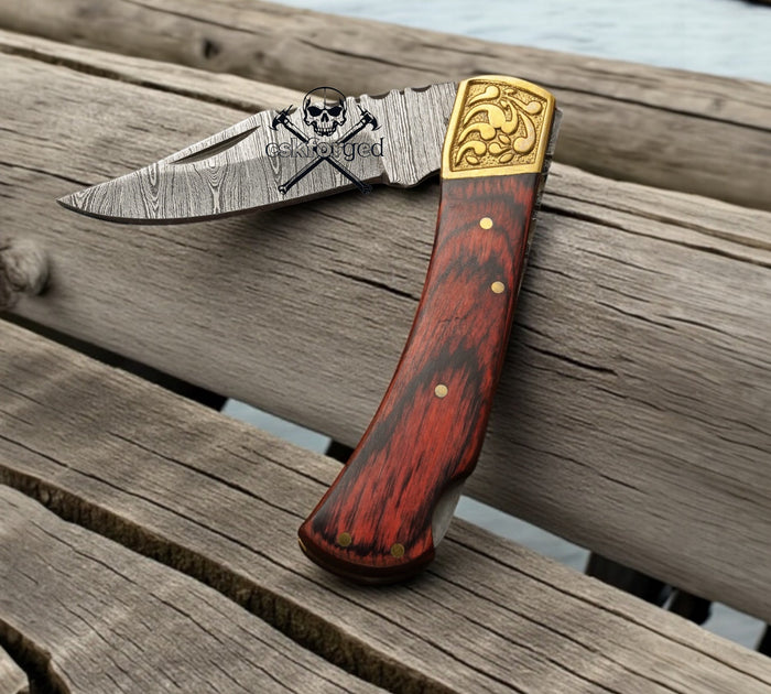 CelestialSnap Damascus - 7.5" Back Lock Pocket Knife cskforged