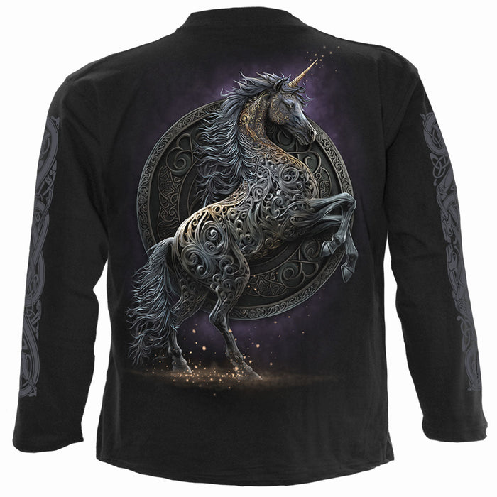 CELTIC UNICORN - Longsleeve T-Shirt Black Spiral USA