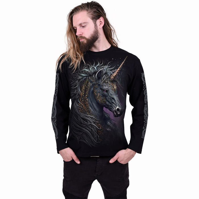 CELTIC UNICORN - Longsleeve T-Shirt Black Spiral USA