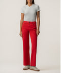 Charlotte High Rise Wide Leg Long Inseam, Exclusive in Scarlet Red