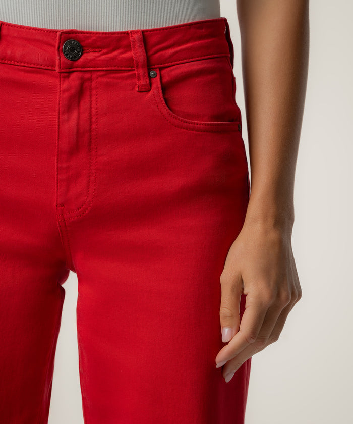 Charlotte High Rise Wide Leg Long Inseam, Exclusive in Scarlet Red