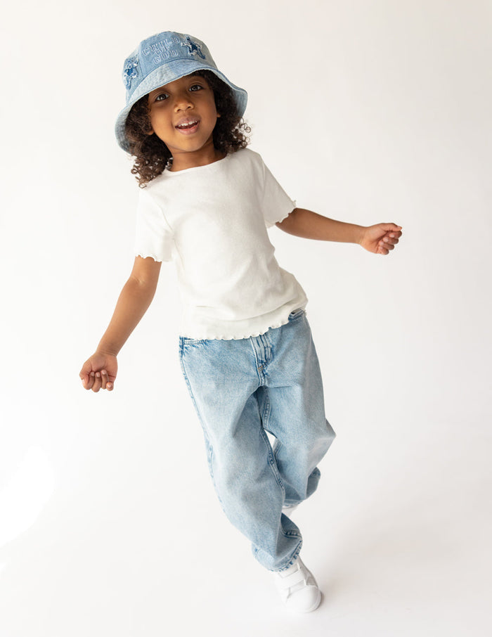 Child of God Denim Kids Bucket Hat Elevated Faith