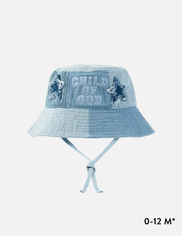Child of God Denim Kids Bucket Hat Elevated Faith