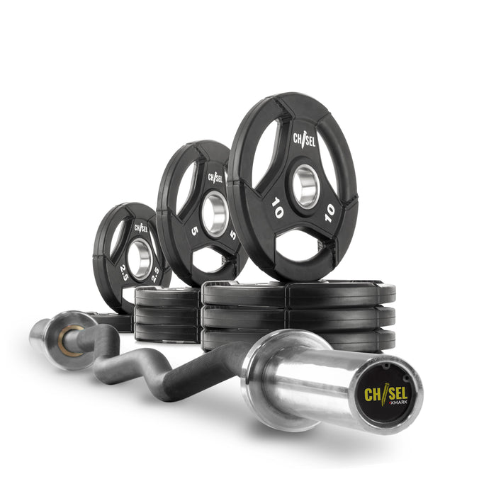 Chisel Olympic Weight Plates and Curl Barbell Sets XMARK