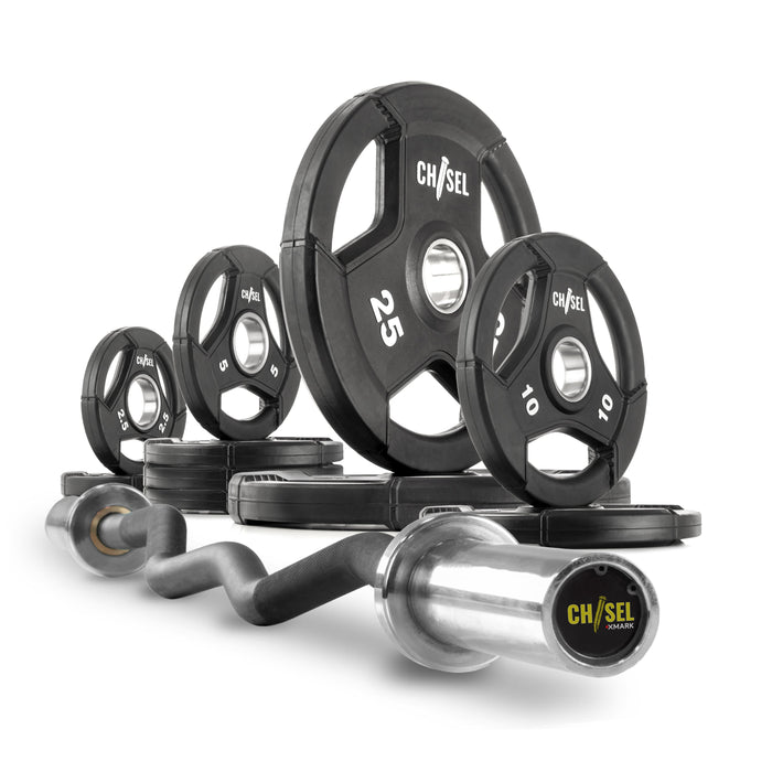 Chisel Olympic Weight Plates and Curl Barbell Sets XMARK