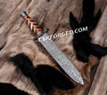 Chrome Tooth Damascus" – Hand-Forged Sword Limited Edition Battle-Ready Blade cskforged