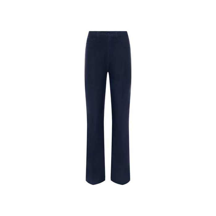 Clayton Coated Wide-Leg Jean in navy blue displayed on a plain white background.