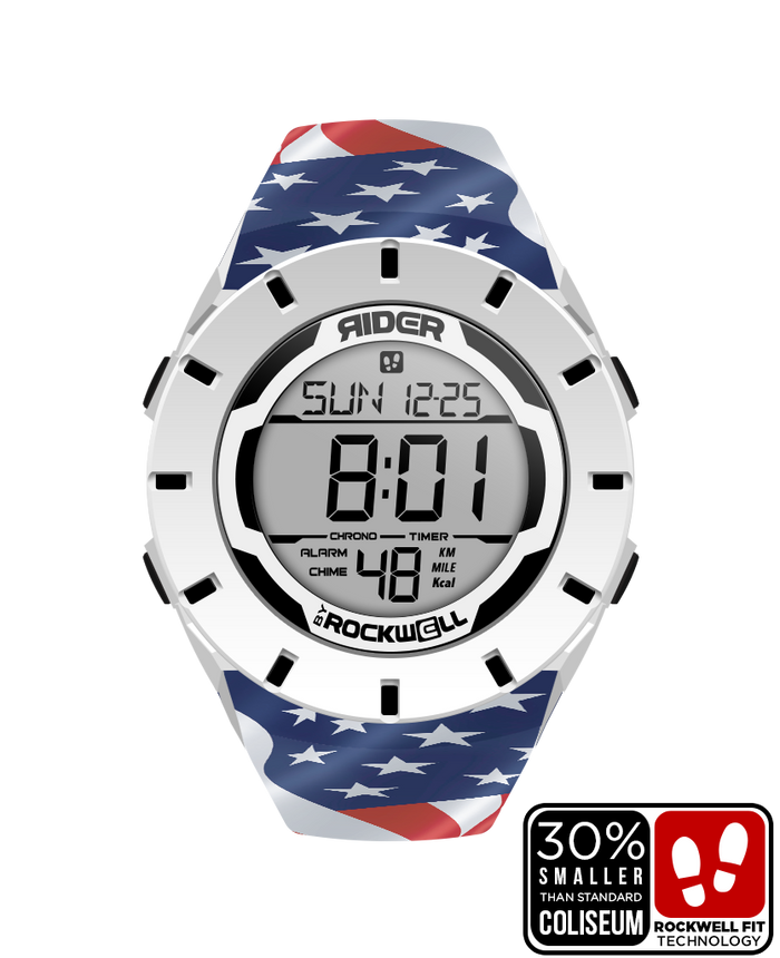 Coliseum Fit™ Forum - Patriot Edition (White/Black) Watch Rockwell Time