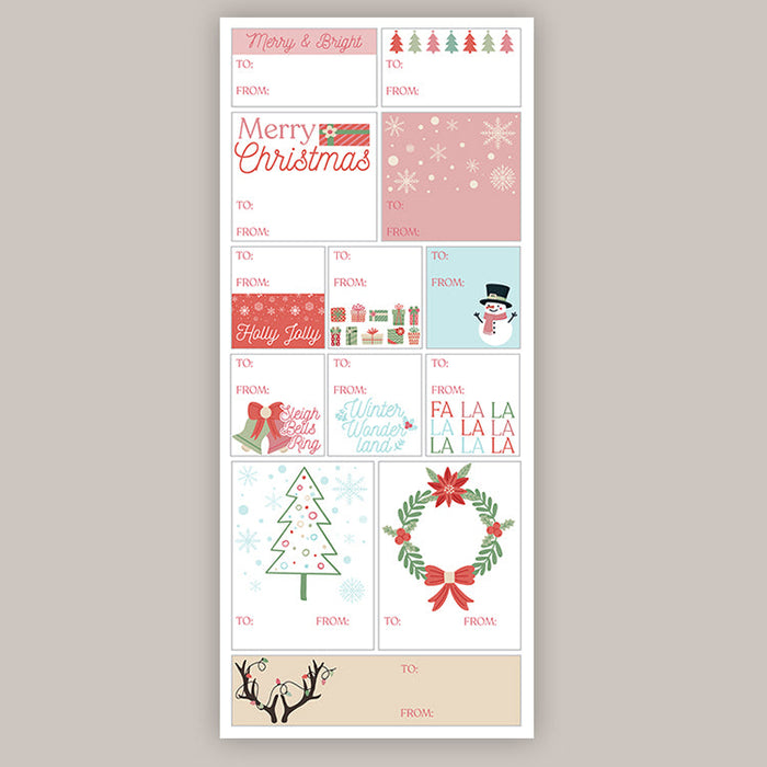 Colorful Holiday Tags (Sticker Sheet) Ivy + Cloth