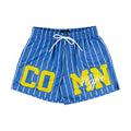 Common Hype Statement Pinstripe Mesh Short Royal Blue Common Hype