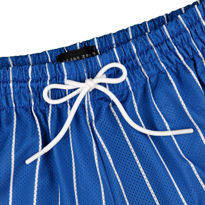 Common Hype Statement Pinstripe Mesh Short Royal Blue Common Hype