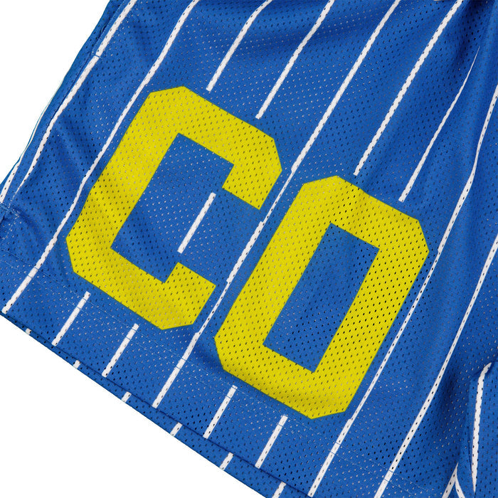 Common Hype Statement Pinstripe Mesh Short Royal Blue Common Hype