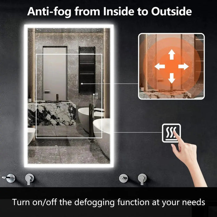 Compact Edge Glow LED Bathroom Mirror HAUSVITA