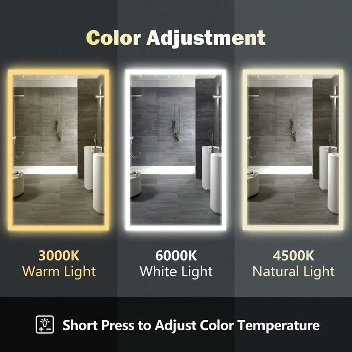 Compact Edge Glow LED Bathroom Mirror HAUSVITA