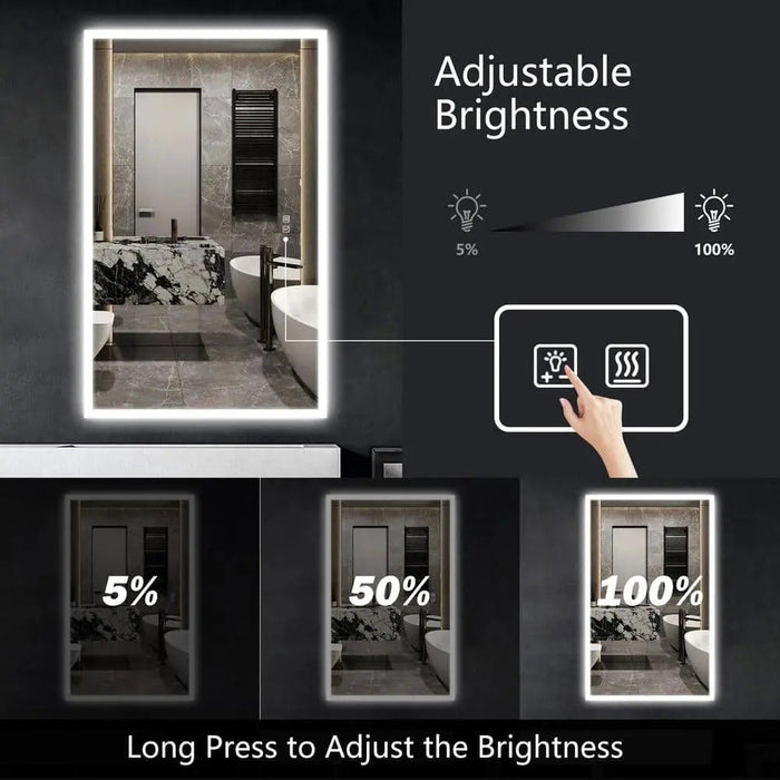 Compact Edge Glow LED Bathroom Mirror HAUSVITA