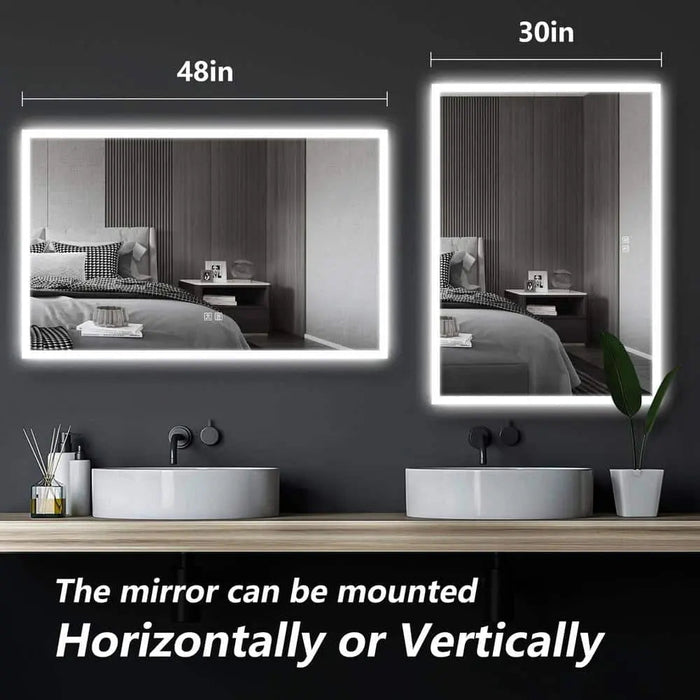 Compact Edge Glow LED Bathroom Mirror HAUSVITA