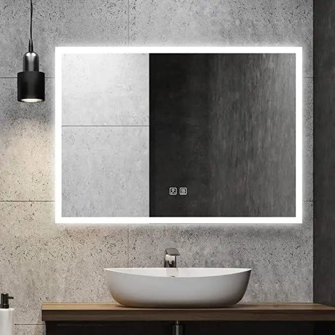 Compact Edge Glow LED Bathroom Mirror HAUSVITA