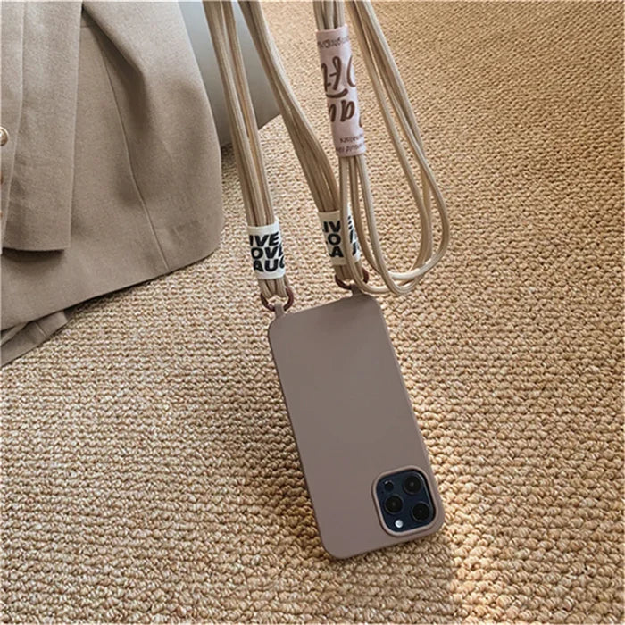 Cord Strap Lanyard Siliocne Phone Case For iPhone PhoneShells