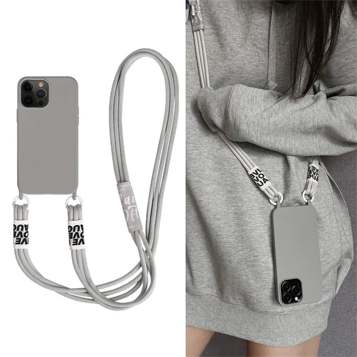 Cord Strap Lanyard Siliocne Phone Case For iPhone PhoneShells