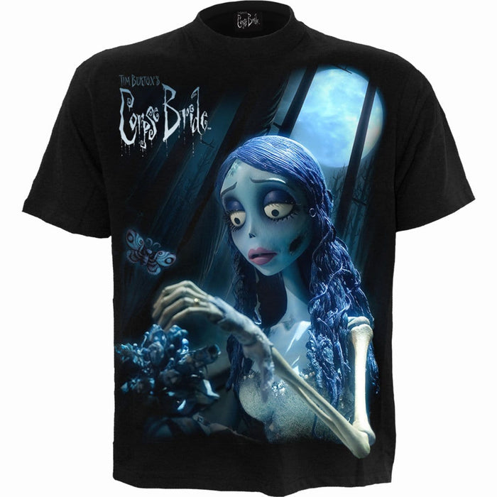 CORPSE BRIDE - GLOW IN THE DARK - Front Print T-Shirt Black Spiral USA
