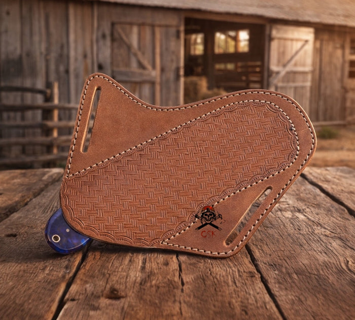 Cowboy Knife – 1095 Steel Bullcutter with Resin Handle & Pancake Sheath cskforged