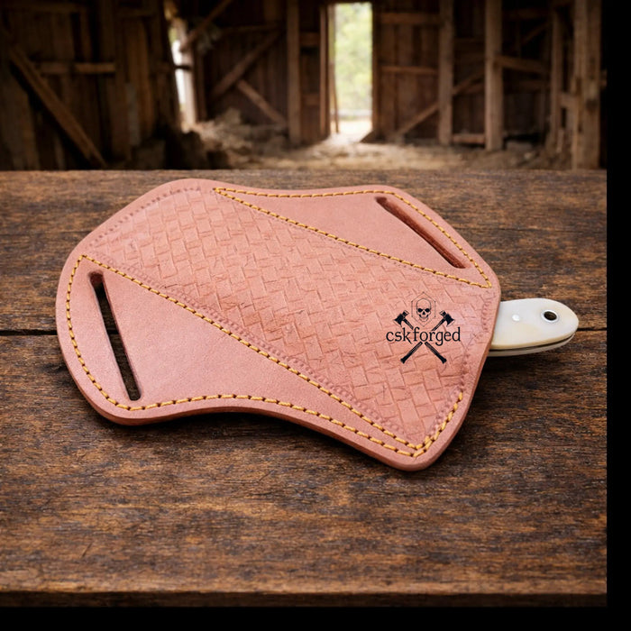 Cowboy Knife Rasp Steel Blade Bone Handle with Pancake Sheath cskforged