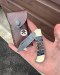 Cowboy Pocket Knife – Handmade Damascus Blade cskforged