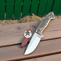 COWBOY RANGER’S LEGACY KNIFE WITH ANTLER HANDLE & WESTERN SHEATH cskforged