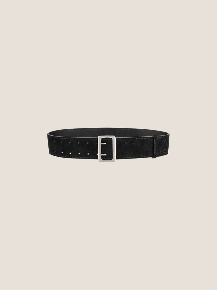 Cowhide Wide Retro Matte Belt LINTICO