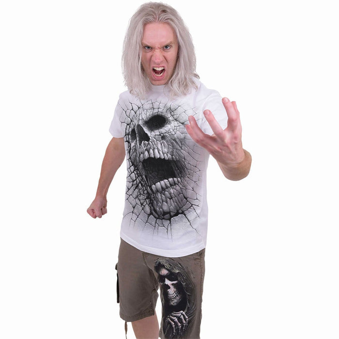 CRACKING UP - T-Shirt White Spiral USA