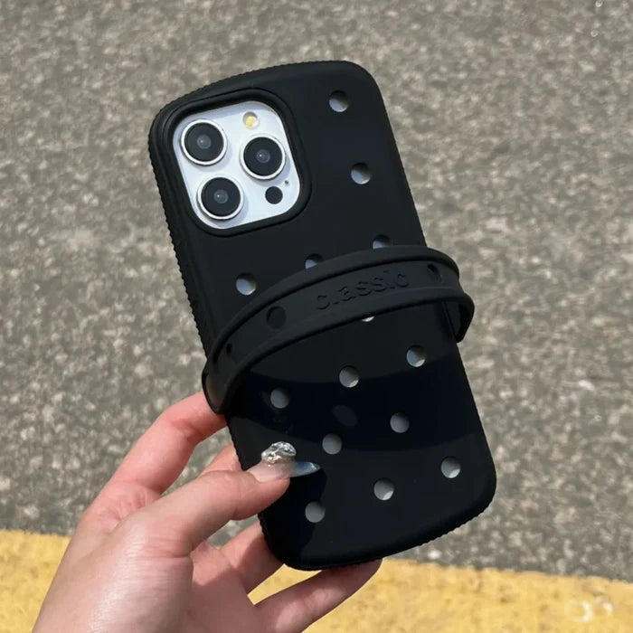 Creative Slipperas Diy For Crocs Charms Silicone Case Breathable, Shockproof , Soft Cover For iPhone PhoneShells