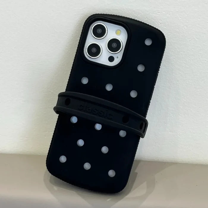 Creative Slipperas Diy For Crocs Charms Silicone Case Breathable, Shockproof , Soft Cover For iPhone PhoneShells