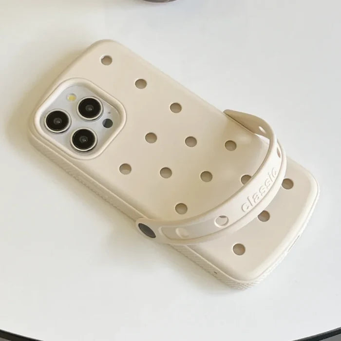 Creative Slipperas Diy For Crocs Charms Silicone Case Breathable, Shockproof , Soft Cover For iPhone PhoneShells