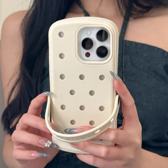 Creative Slipperas Diy For Crocs Charms Silicone Case Breathable, Shockproof , Soft Cover For iPhone PhoneShells