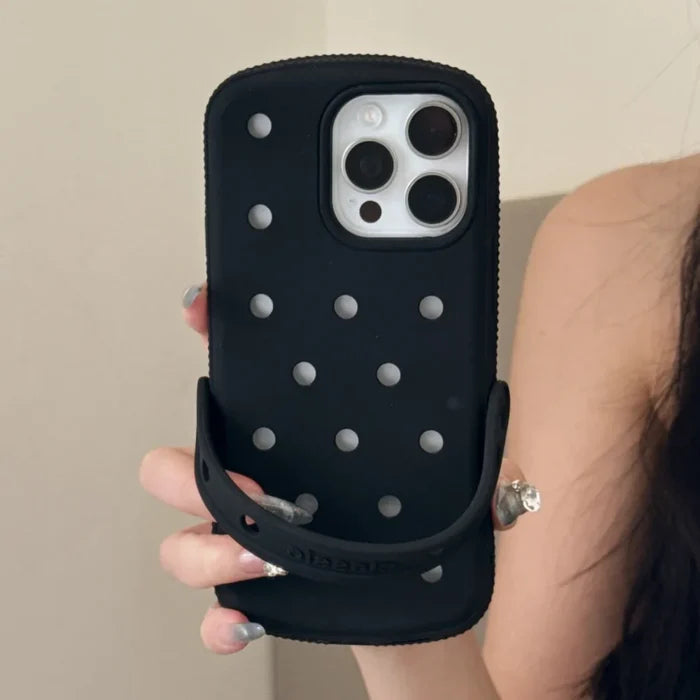 Creative Slipperas Diy For Crocs Charms Silicone Case Breathable, Shockproof , Soft Cover For iPhone PhoneShells