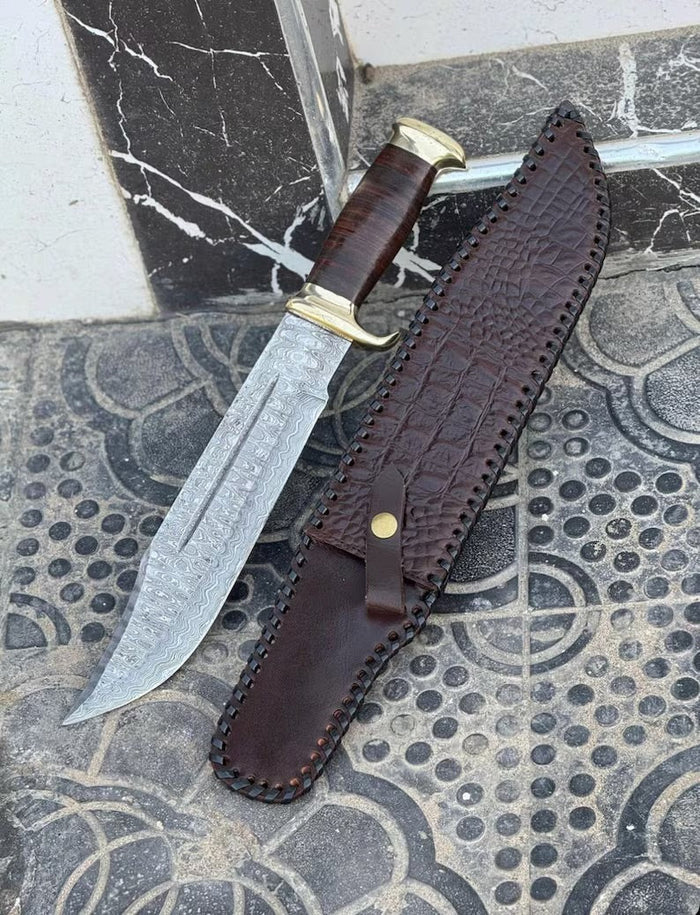 Crocodile Dundee Outback Inspired Knife-Premium Damascus Blade cskforged
