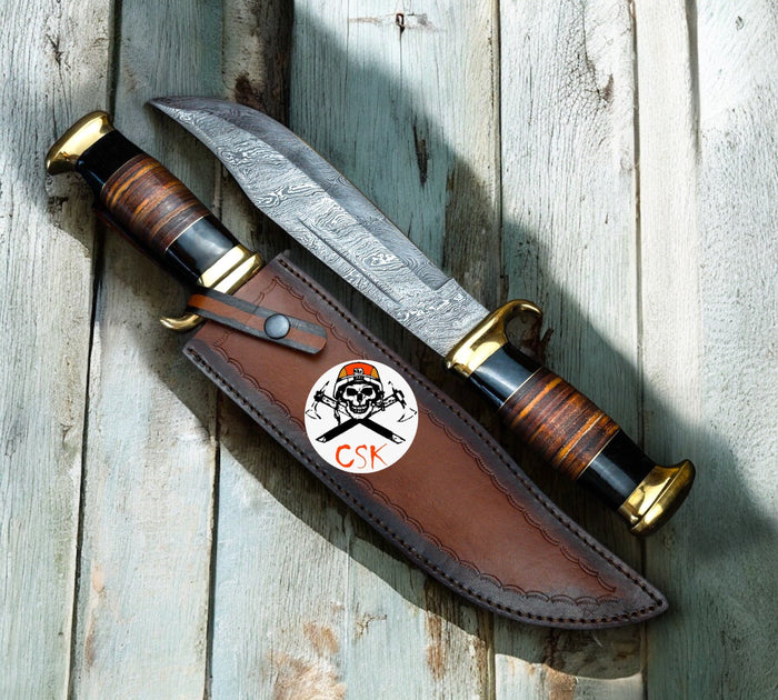 Crocodile Dundee Outback Inspired Knife-Premium Damascus Blade cskforged