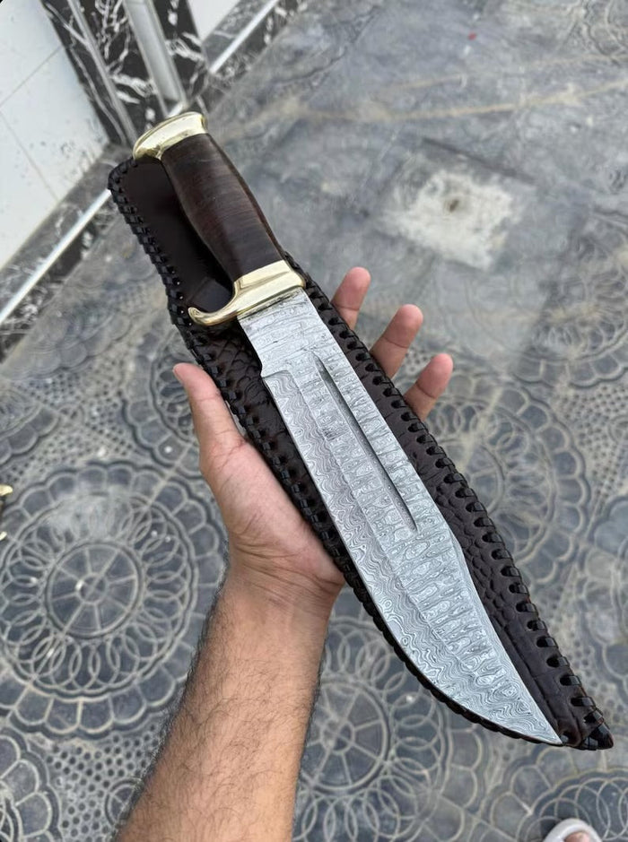 Crocodile Dundee Outback Inspired Knife-Premium Damascus Blade cskforged
