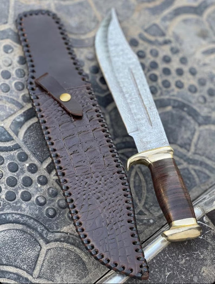 Crocodile Dundee Outback Inspired Knife-Premium Damascus Blade cskforged