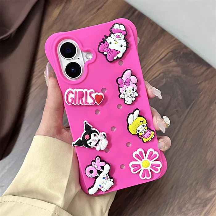 Crocs Charms Cute DIY Holes Silicone Soft Phone Case PhoneShells