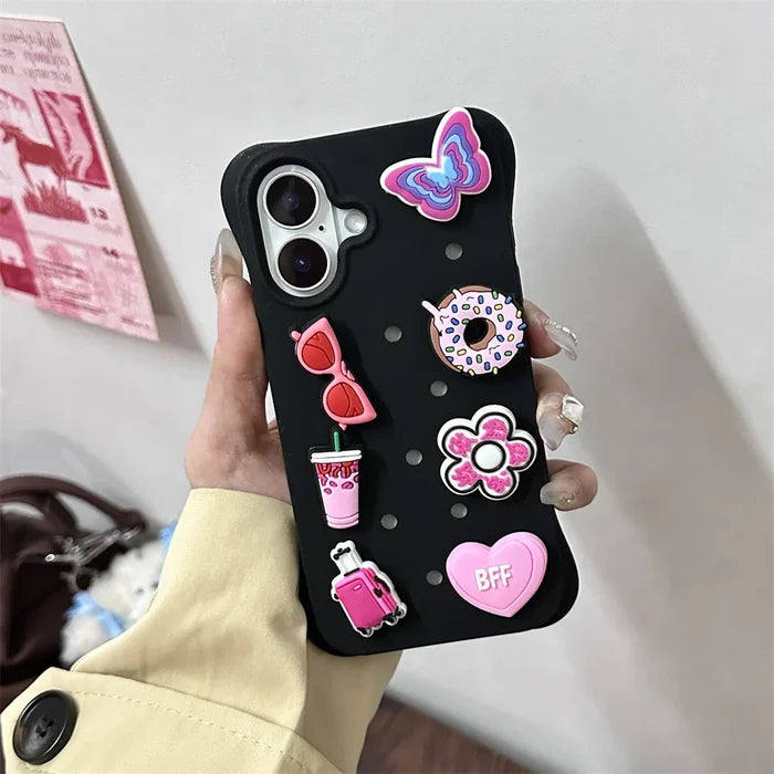 Crocs Charms Cute DIY Holes Silicone Soft Phone Case PhoneShells