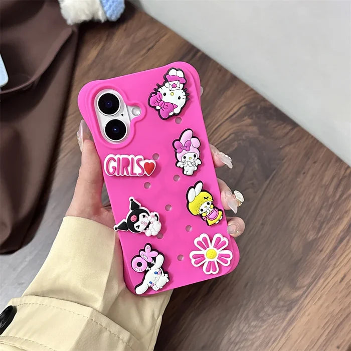 Crocs Charms Cute DIY Holes Silicone Soft Phone Case PhoneShells