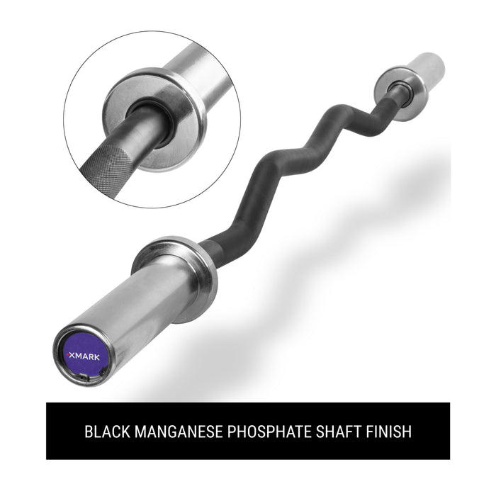 Black EZ Curl Bar, Fits Olympic Plates XMARK