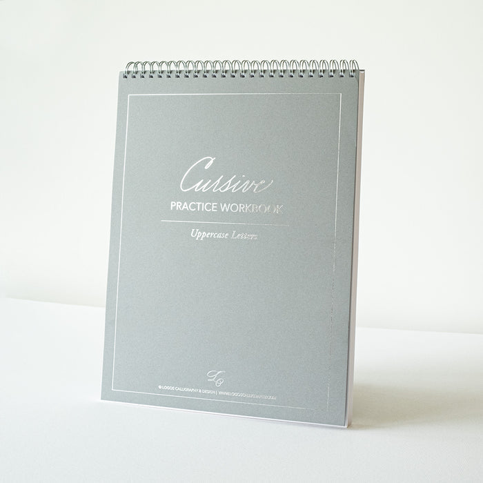Cursive Practice Workbook by Logos Calligraphy - Uppercase Letters