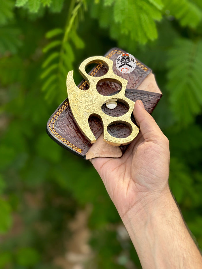 Custom engraved brass knuckle cskforged